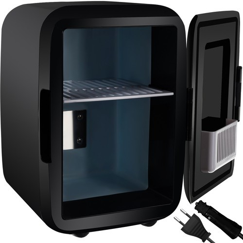 Mini autós hűtődoboz, minibár, 4 literes, szivargyújtóról és hálózatról is működtethető Fekete