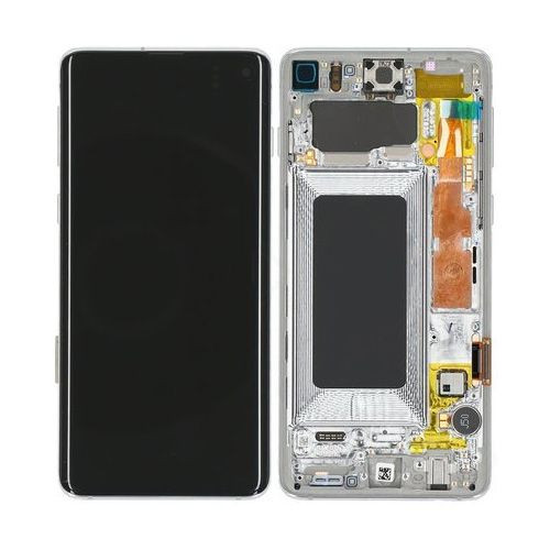 Samsung Galaxy S10 G973 komplett LCD kijelzővédő érintőpanellel ezüst