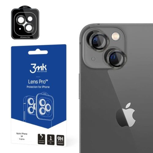iPhone 14 6,1" 3MK Lens Protection Pro rugalmas kamera lencse védő fólia szürke