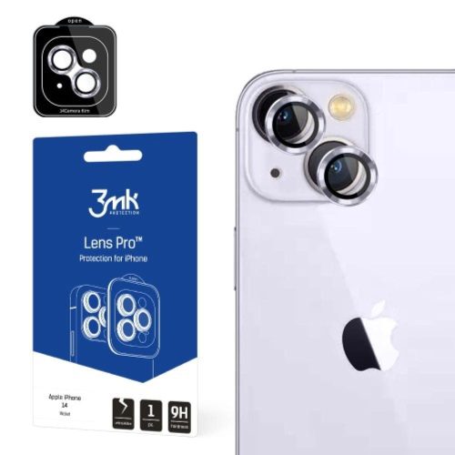 iPhone 14 Plus 6,7" 3MK Lens Protection Pro rugalmas kamera lencse védő fólia lila