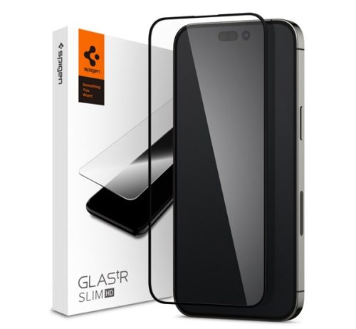 Spigen Glas.tR Slim HD Apple iPhone 14 Pro Max Tempered kijelzővédő fólia, fekete