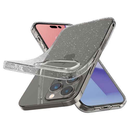 Spigen Liquid Crystal Glitter Apple iPhone 14 Pro Glitter Crystal Quartz tok, átlátszó