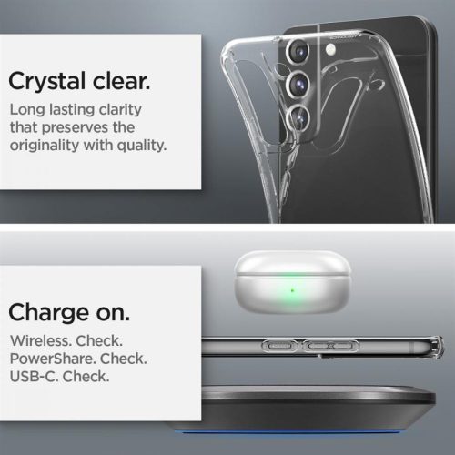 Spigen Liquid Crystal Samsung Galaxy S22 Crystal Clear tok, átlátszó