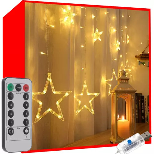 Karácsonyi fényfüzér 138 LED USB csatlakozós, meleg fehér