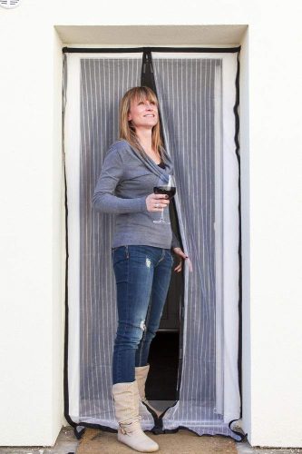 Szúnyogháló ajtóra 100x210cm - Fekete