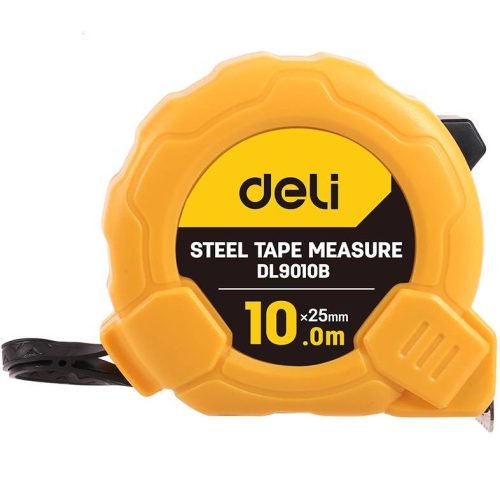 Deli Tools EDL9010B mérőszalag, 10m / 25mm (sárga)