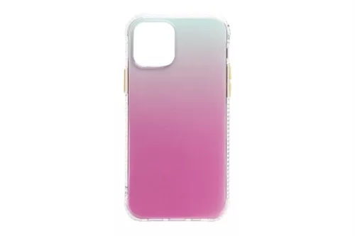 SZÍNÁTMENETES TPU SZÉLŰ PC TOK IPHONE 12 MINI 5.4 PINK-Z&Ouml;LD