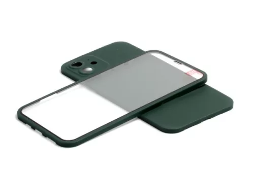 360 FULL BODY IPHONE 12 6.1 TPU TOK + ÜVEG FÓLIA Z&Ouml;LD