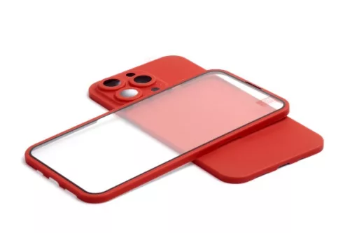 360 FULL BODY IPHONE 13 PRO 6.1 TPU TOK + ÜVEGFÓLIA PIROS