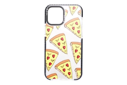 YOOUP IPHONE 12 / 12 PRO 6.1 MINTÁS TOK PIZZA FEKETE