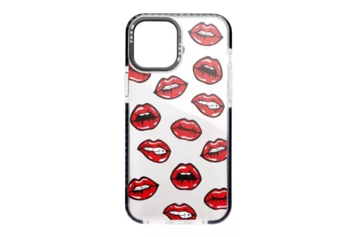 YOOUP IPHONE 12 PRO MAX 6.7 MINTÁS TOK LIPS FEKETE