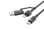 HOCO U106 2 IN 1 TYPE-C / TYPE-C / LIGHTNING KÁBEL 100W / PD 20W 1.2 MÉTER FEKETE