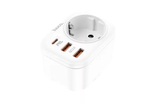 HOCO NS3 MULTIFUNCTIONAL PD 20W 3 PORTOS T&Ouml;LTŐ ÉS KONNEKTOR FEHÉR