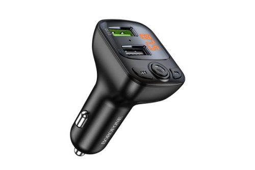 BOROFONE BC41 EMINENCY QC3.0 SZIVARGYÚJTÓS GYORST&Ouml;LTŐVÉG + FM TRANSMITTER FEKETE