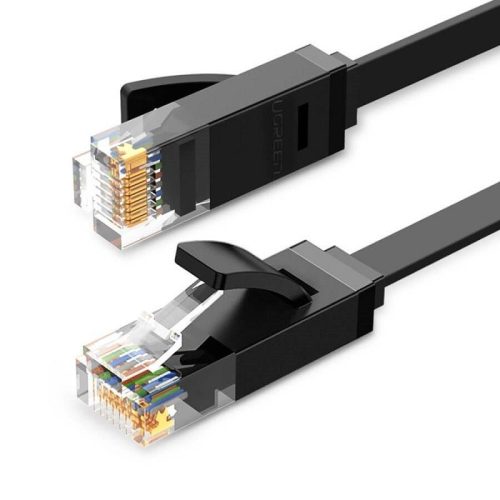 UGREEN Ethernet RJ45 lapos hálózati kábel, Cat.6, UTP, 10m (fekete)
