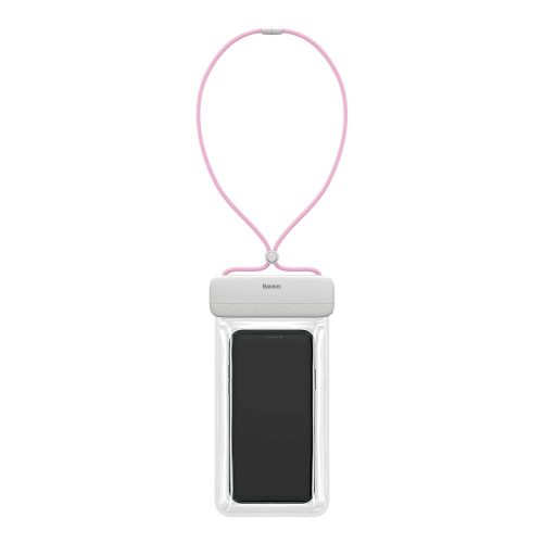 Baseus univerzális vízálló telefon tok nyakba akasztható pánttal ACFSD-D24 fehér/rózsaszín
