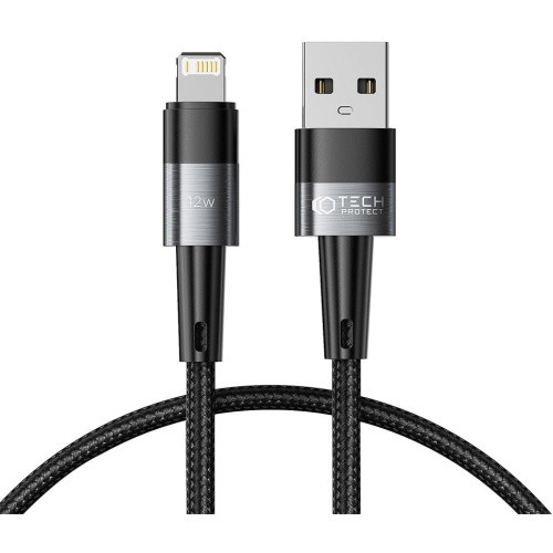 Tech-protect Ultraboost USB-A Lightning kábel 12W 2.4A 25cm szürke