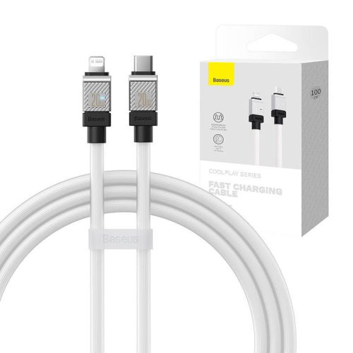 Fast Charging kábel Baseus USB-C to Coolplay Series 1m, 20W (white)