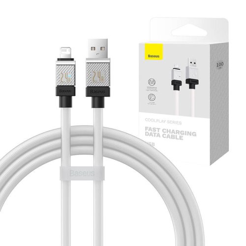 Fast Charging kábel Baseus USB-A to Lightning Coolplay Series 1m, 2.4A (white)