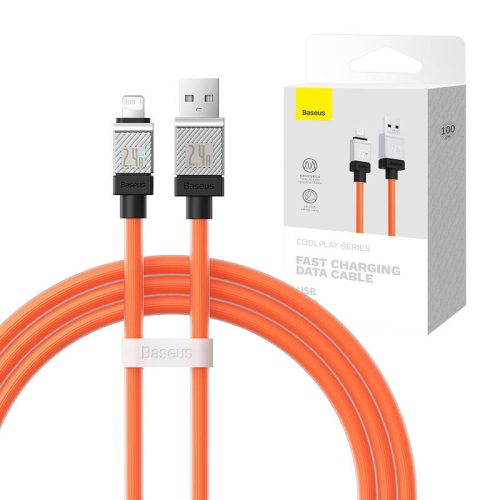 Fast Charging kábel Baseus USB-A to Lightning Coolplay Series 1m, 2.4A (orange)