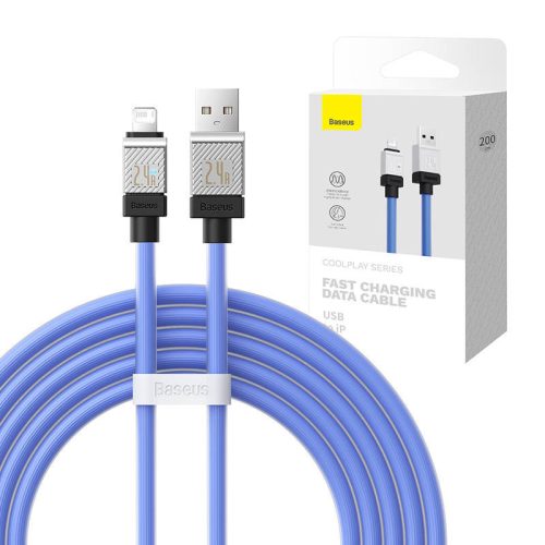 Fast Charging kábel Baseus USB-A to Lightning CoolPlay Series 2m, 2.4A (blue)