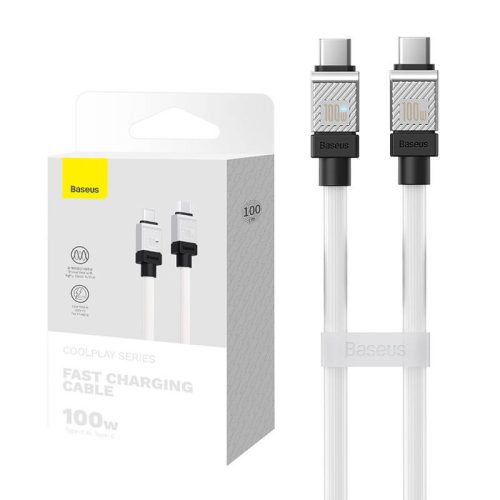 kábel USB-C to USB-C Baseus CoolPlay, 100W, 1m (white)