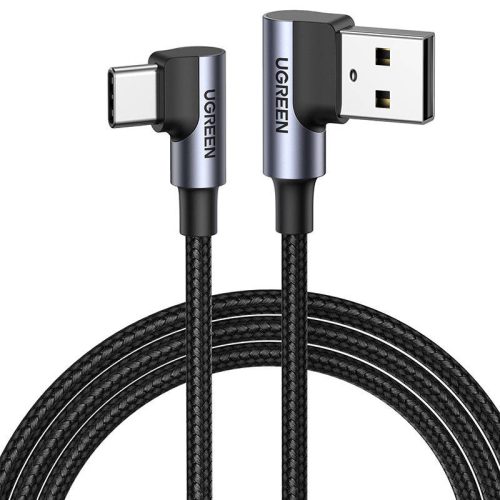 USB-C to USB-A 2.0 Angled kábel UGREEN US176, 3A, 3m (Black)