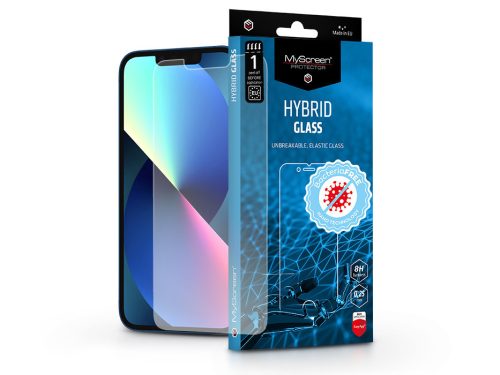 Apple iPhone 13/13 Pro/14/14 Pro rugalmas üveg képernyővédő fólia - MyScreen    Protector Hybrid Glass BacteriaFree - transparent