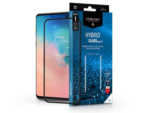 Samsung G973U Galaxy S10 rugalmas üveg képernyővédő fólia ívelt kijelzőhöz - MyScreen Protector Hybrid Glass Edge3D - black