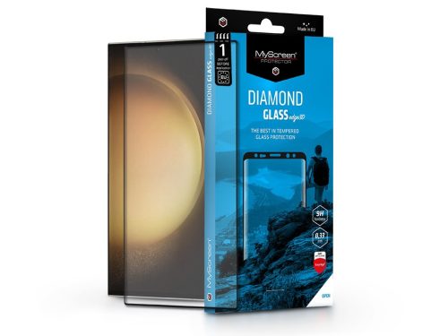 Samsung SM-S918 Galaxy S23 Ultra edzett üveg képernyővédő fólia ívelt kijelzőhöz- MyScreen Protector Diamond Glass Edge3D - black