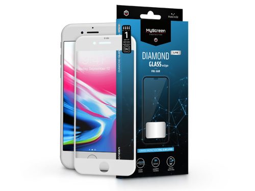 Apple iPhone 7 Plus/8 Plus edzett üveg képernyővédő fólia - MyScreen Protector  Diamond Glass Lite Edge2.5D Full Glue - white