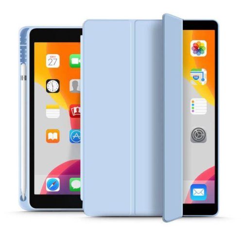 Apple iPad 10.2 (2019/2020/2021) tablet tok (Smart Case) on/off funkcióval,     Apple Pencil tartóval -Tech-Protect - blue (ECO csomagolás)