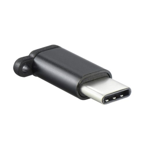 Kulcstartós Micro USB Type C Adapter fekete