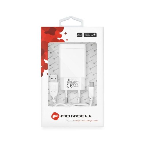 Forcell hálózati töltő micro USB type-C 2,4A Quick Charge 3.0