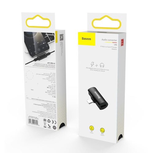 Baseus 2 x iPhone Lightning Audio adapter CAL46-S1 ezüst/fekete