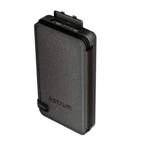 Astrum PB710 10000mAh fekete power bank napelemes töltéssel, 1X Type-C, 2X USB-A (2.1A), li-polymer cellákkal