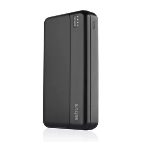   Astrum PB630 20000mAh fekete gyorstöltő PD 3.0, QC 4.0 power bank 2X USB-A (2.4A), 1X Type-C (22,5W), li-polymer cellákkal