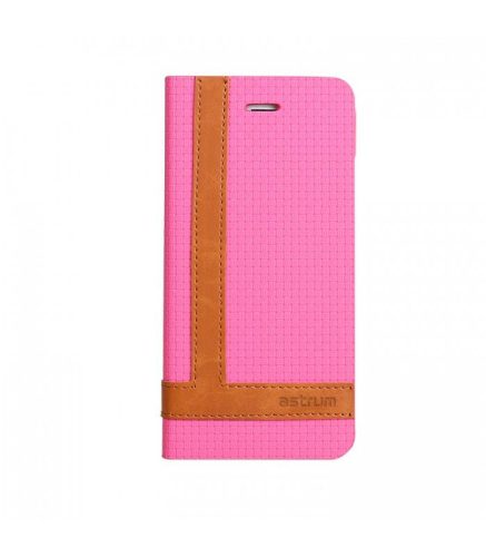 Astrum MC600 TEE PRO mágneszáras Samsung G925F Galaxy S6 EDGE könyvtok pink-barna