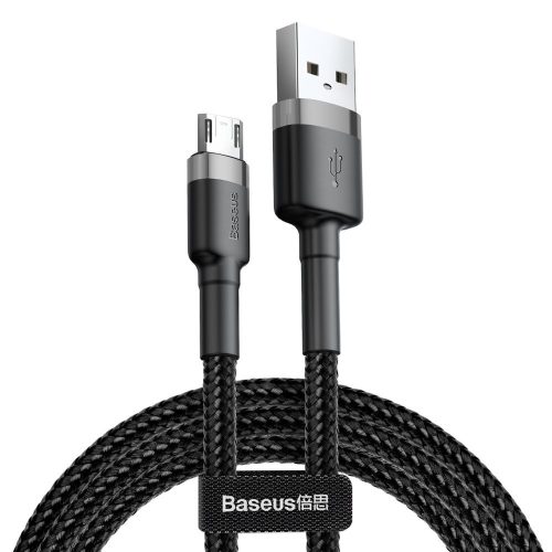 Baseus Cafule Micro USB Adat- és töltőkábel CAMKLF-AG1 2.4A 0.5m szürke/fekete