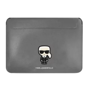   Karl Lagerfeld Saffiano Ikonik ezüst laptop táska 16col (KLCS16PISFG)