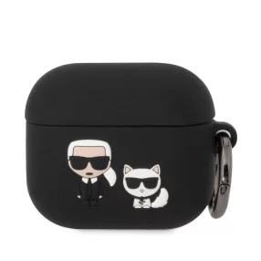   Karl Lagerfeld and Choupette Apple Airpods 3 szilikon tok fekete (KLACA3SILKCK)
