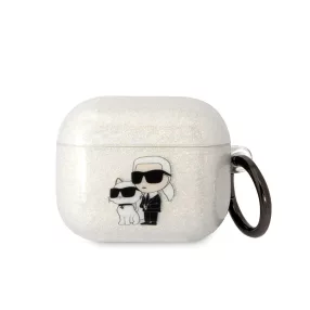   Karl Lagerfeld 3D Logo NFT Karl and Choupette TPU Glitter Apple Airpods 3 szilikon tok fehér (KLA3HNKCTGT)