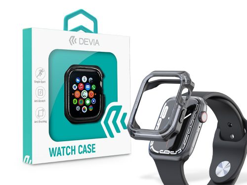 Apple Watch ütésálló védőtok - Devia Sport Series Shockproof Case For iWatch  - 44 mm - black/transparent