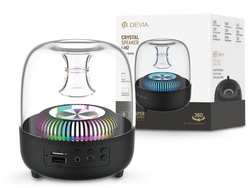 Devia vezeték nélküli bluetooth hangszóró - Devia Smart Series Crystal Speaker  (I-M2) - fekete/átlátszó