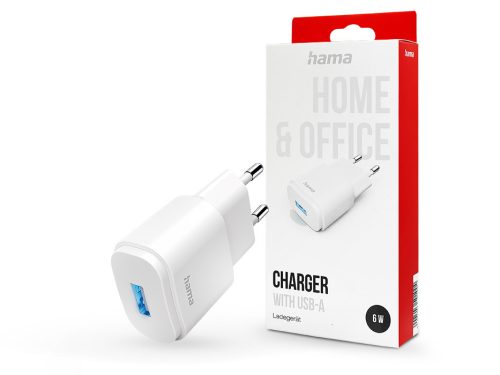HAMA hálózati töltő adapter USB-A bemenettel - 6W - HAMA Charger with USB-A -   fehér