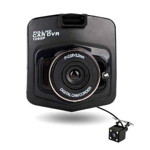 Szélvédőre szerelhető autós menetrögzítő kamera DVR-05 2,2col kijelzővel, tolatókamerával