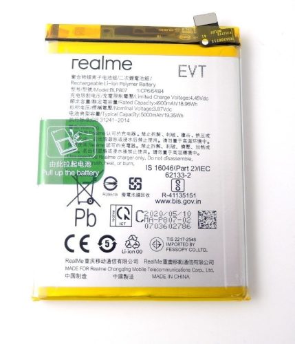 Realme BLP807 gyári akkumulátor Li-Polymer 5000mAh (Realme 7)