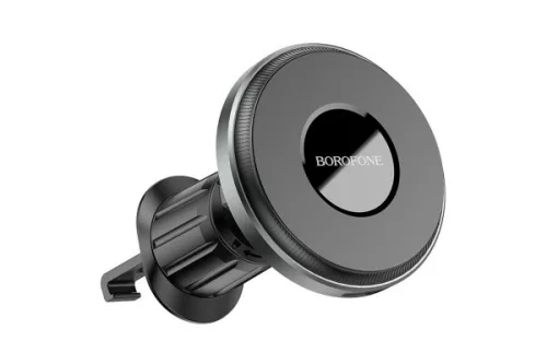 BOROFONE BH202 MÁGNESES SZELLŐZŐRÁCSRA RÖGZ. WIRELESS AUTÓS TARTÓ GRAFIT