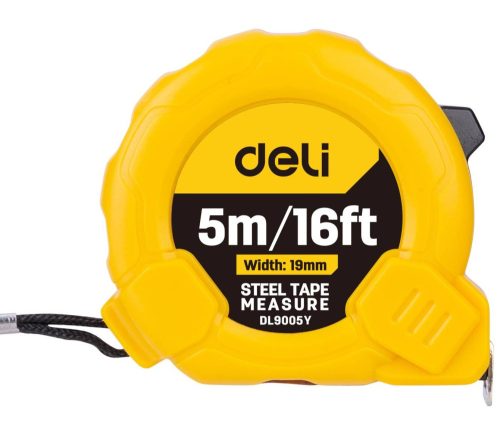 Deli Tools EDL9005Y mérőszalag 5m / 19mm (sárga)