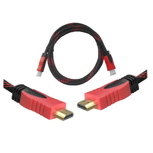Video kábel (HDMI HDMI) 3m piros v1.4 (bliszteres csomagolás)